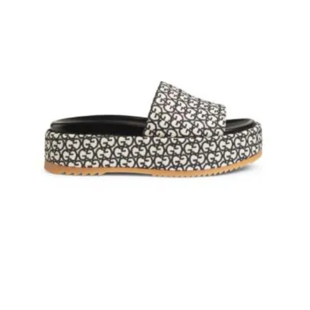 Gucci Black and White Platform Sandals